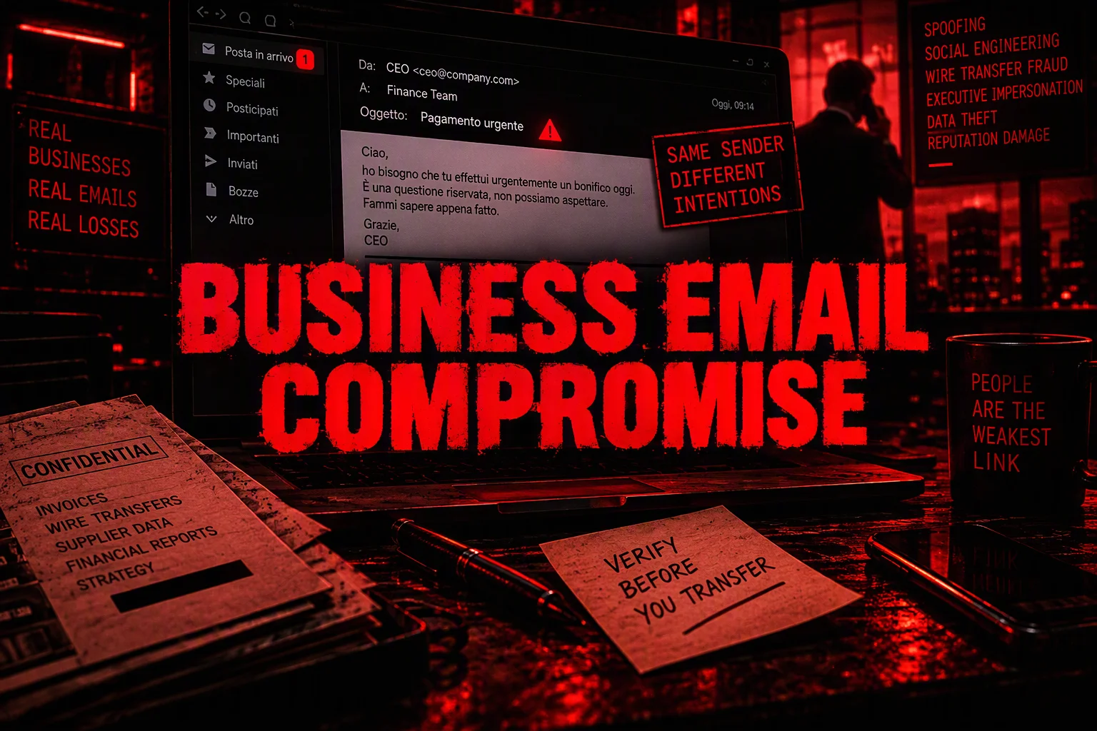 Business Email Compromise (BEC): Truffe, Tecniche e Difesa Business Email Compromise (BEC): Truffe, Tecniche e Difesa