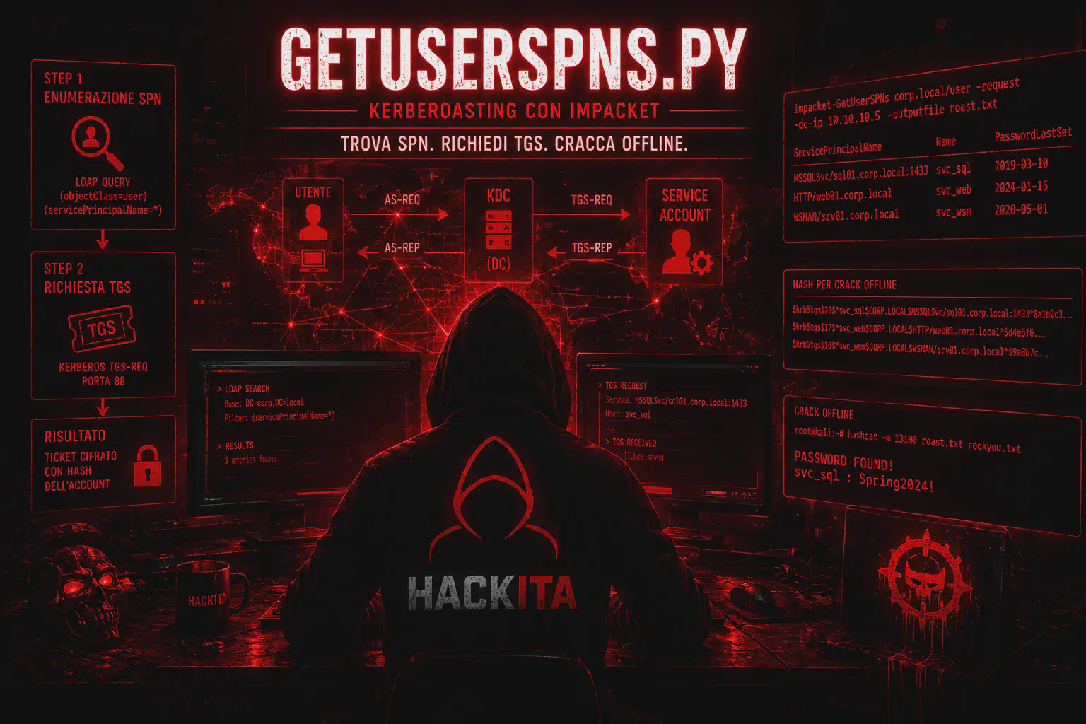 GetUserSPNs.py: Kerberoasting e TGS con Impacket 