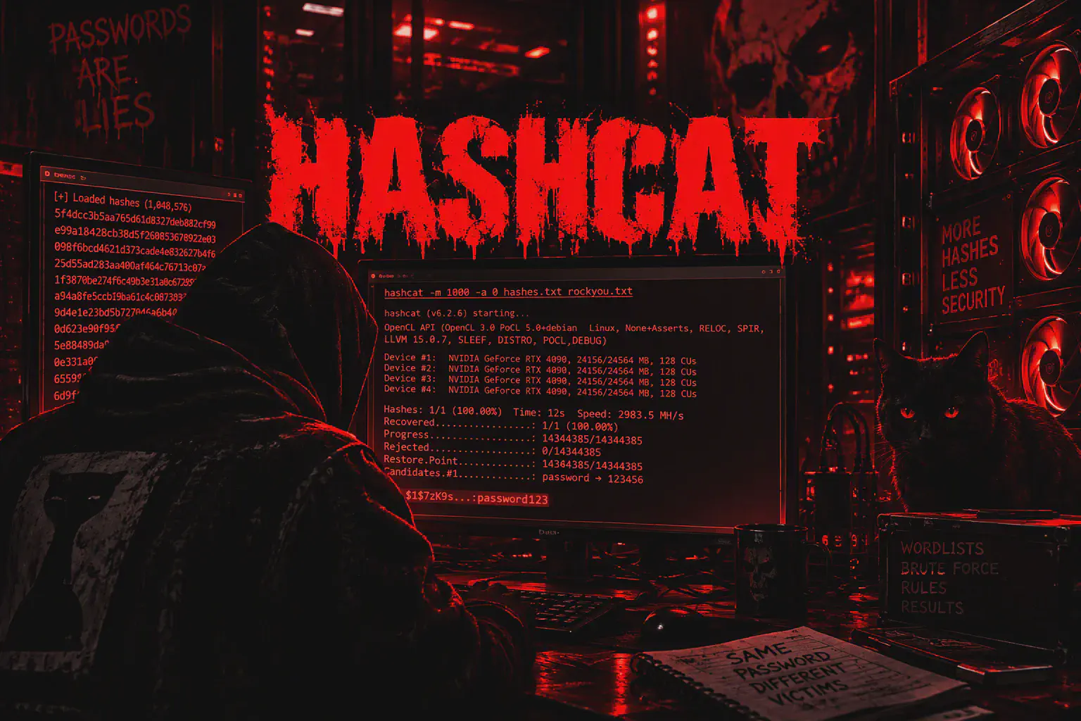 Hashcat: Password Cracking con GPU, Hash, Modes e Rules