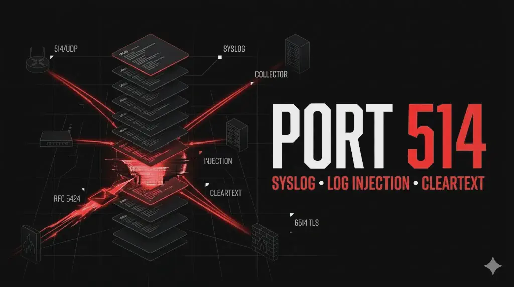 Porta 514 Syslog: log in chiaro, syslog injection e rischio collector UDP