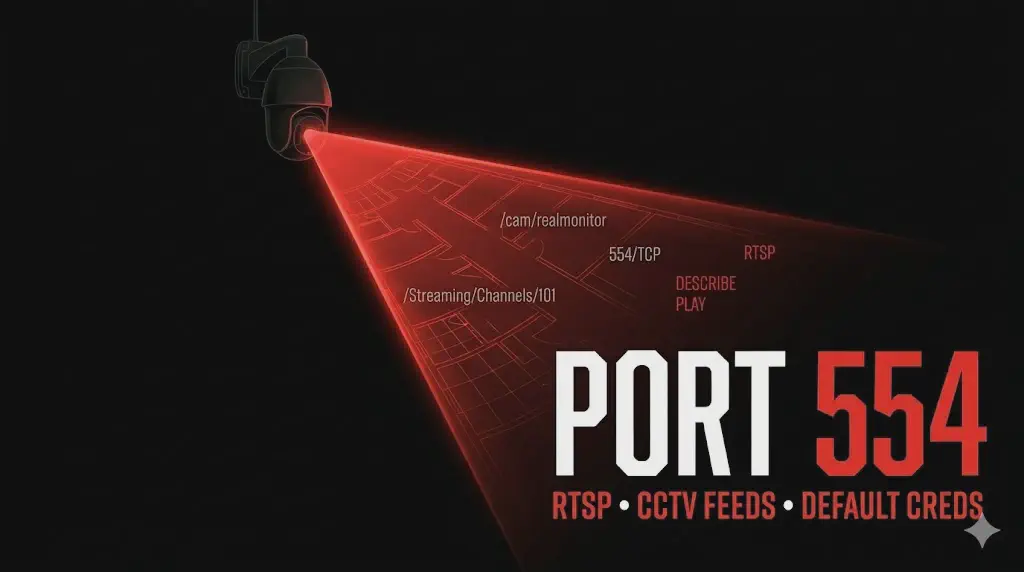 Porta 554 RTSP: credenziali default, path vendor e feed video delle telecamere IP.