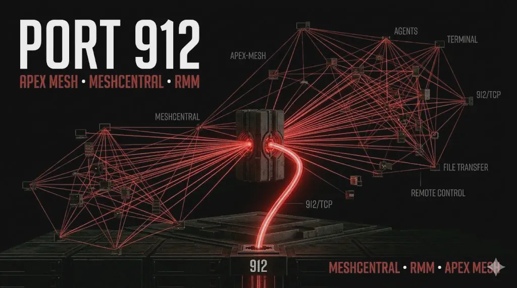 Porta 912 Apex Mesh / MeshCentral: server RMM, agent remoti e compromissione centralizzata.