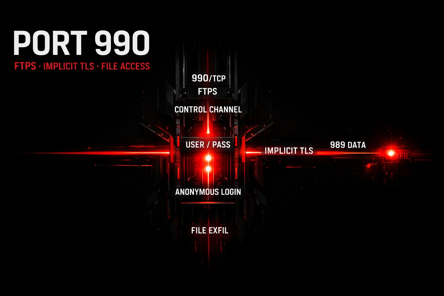 Porta 990 FTPS: anonymous login, brute force e file exfiltration su FTP cifrato. Porta 990 FTPS: anonymous login, brute force e file exfiltration su FTP cifrato.