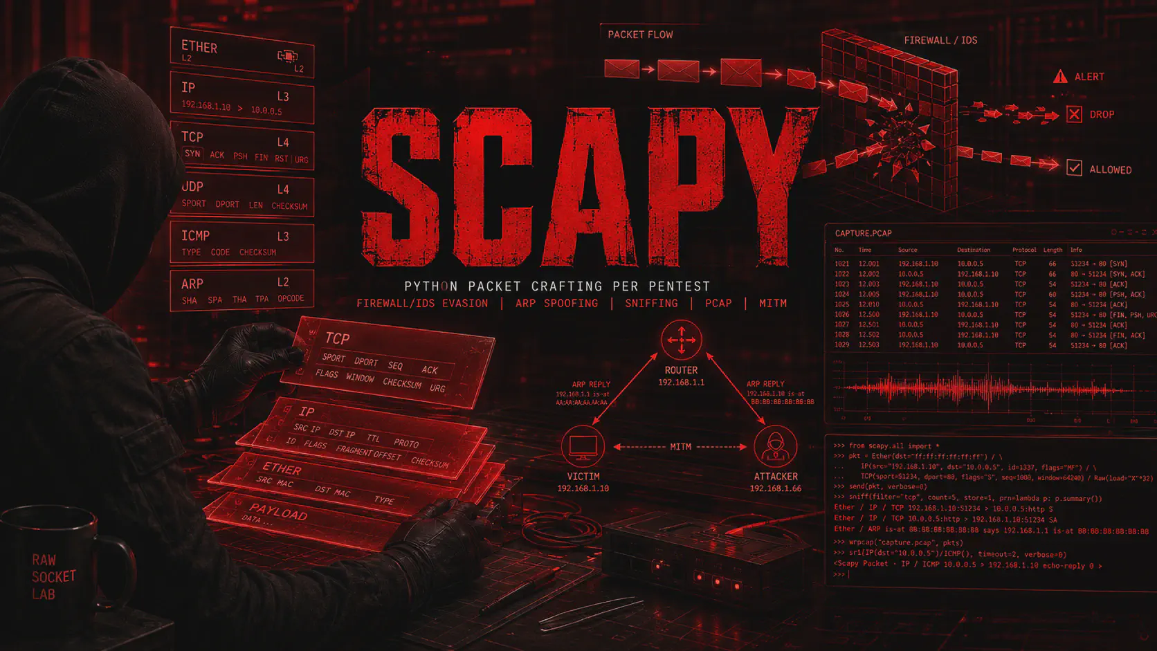 Scapy Python: Packet Crafting, Sniffing e ARP Spoofing