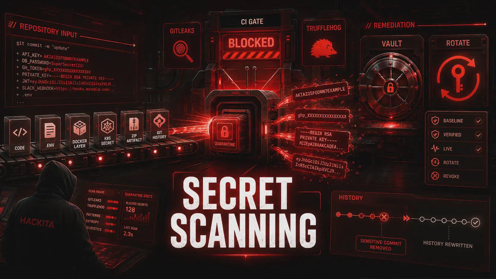 Secret Scanning: Gitleaks, TruffleHog e Pipeline CI/CD