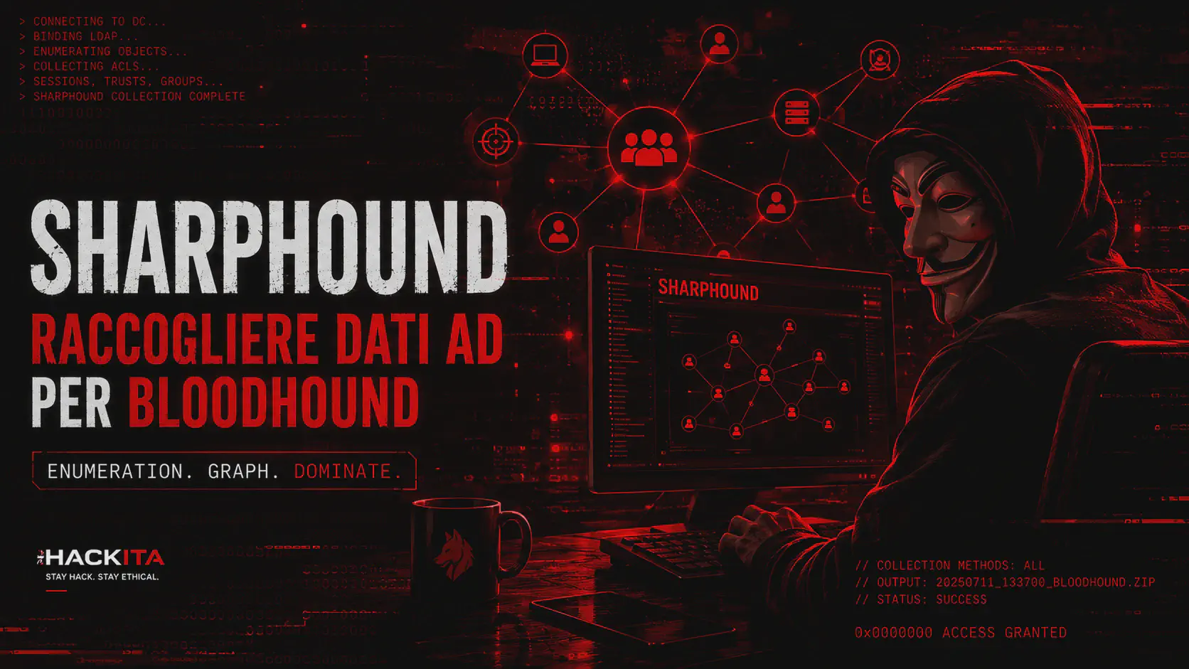 SharpHound per BloodHound CE: Guida alla Raccolta Dati AD