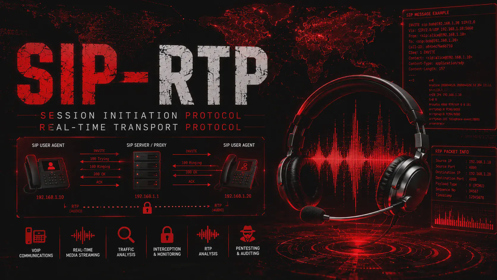 SIP e RTP Pentesting: Sicurezza VoIP, Attacchi e Tool