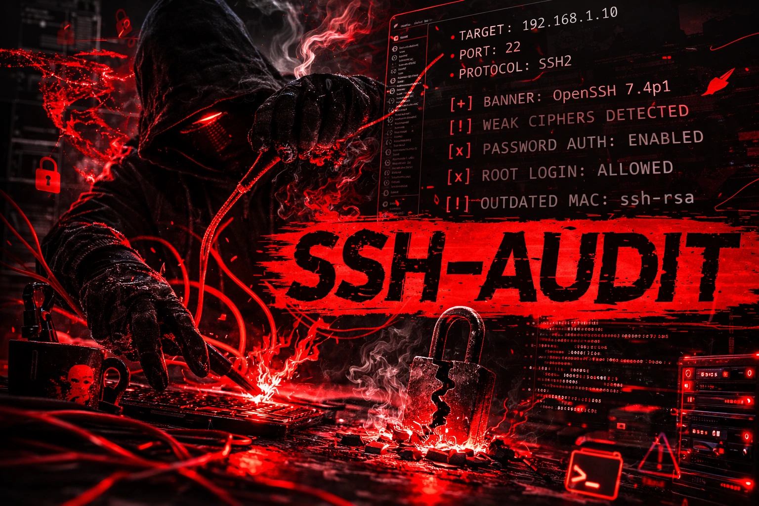 Ssh-audit: come analizzare cipher deboli, CVE e misconfigurazioni SSH Ssh-audit: come analizzare cipher deboli, CVE e misconfigurazioni SSH