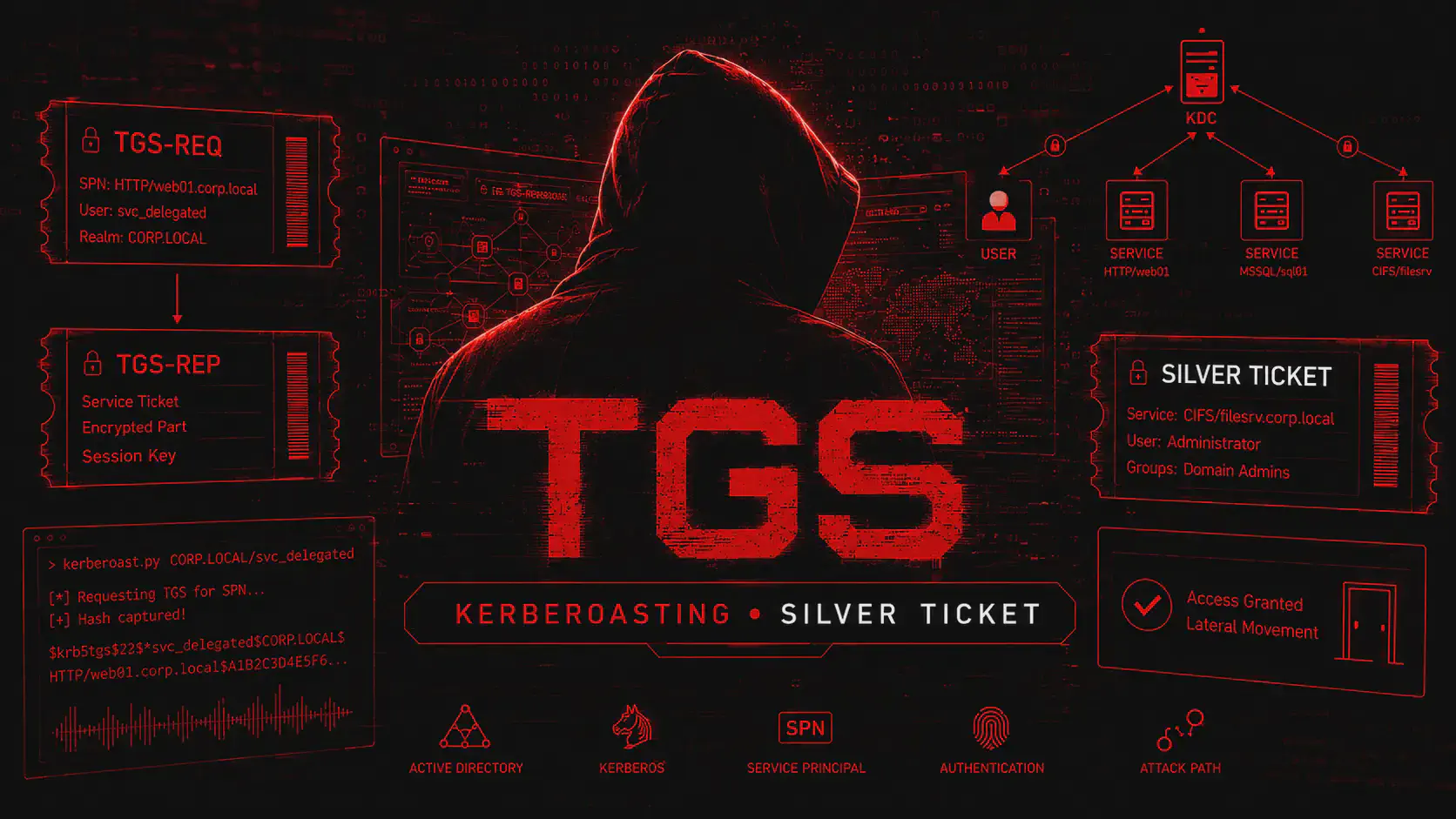TGS Kerberos: Kerberoasting, Silver Ticket e Service Ticket