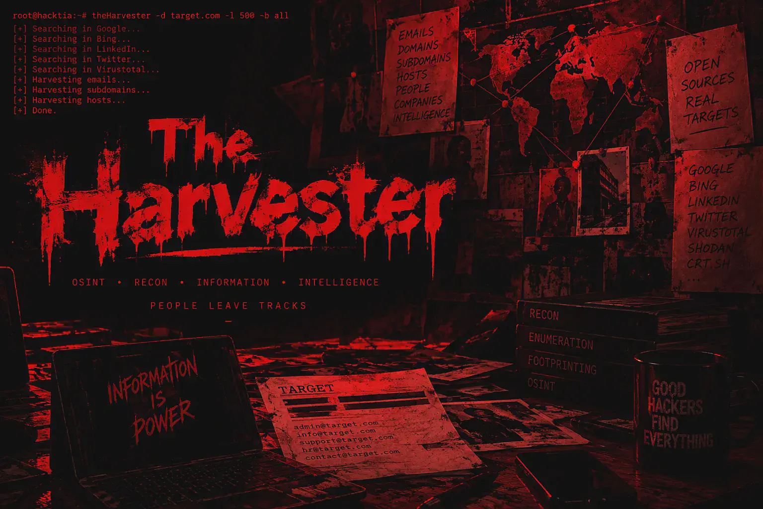 TheHarvester: SEGRETI per OSINT, Email & Sottodomini (2026)
