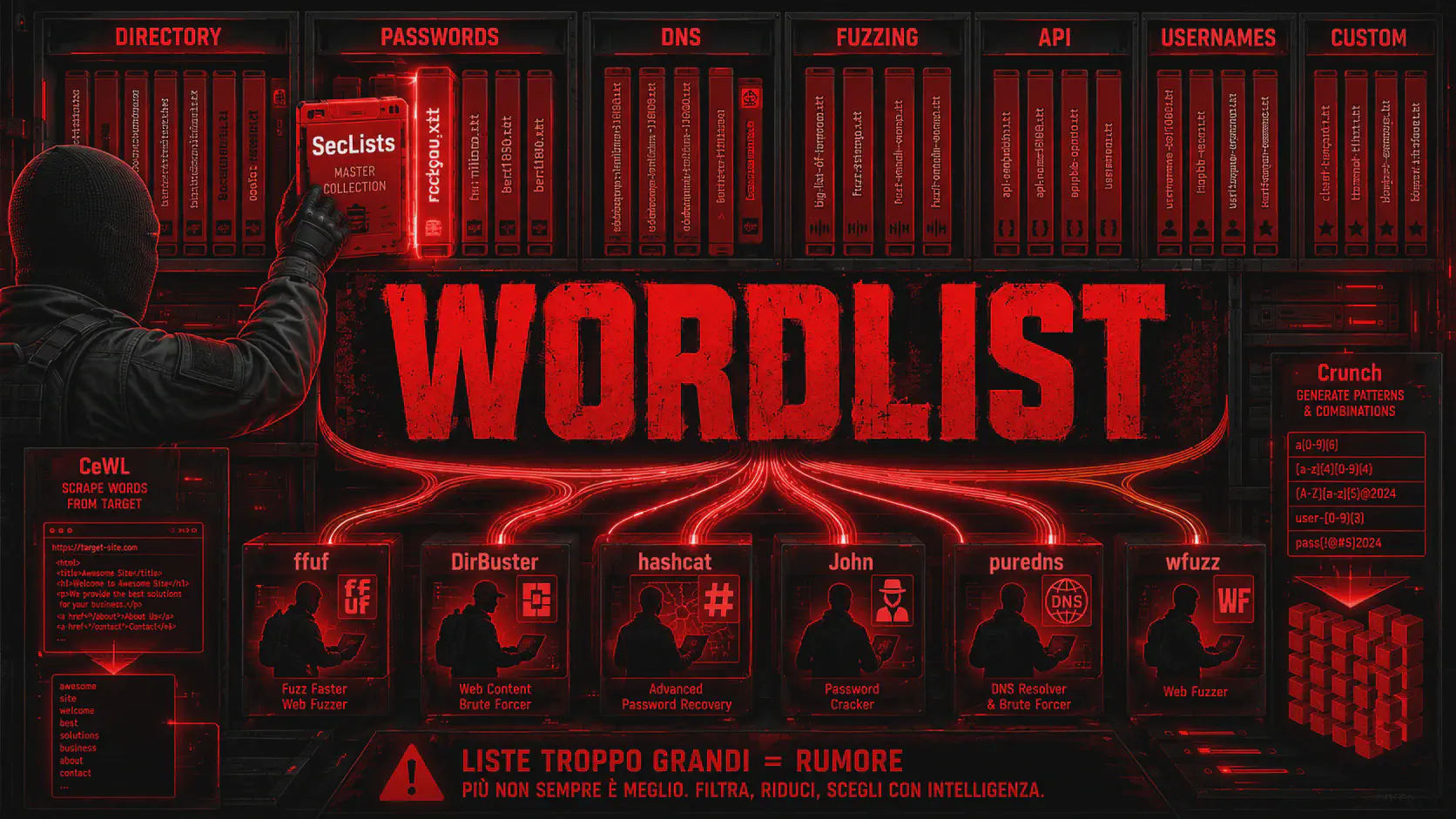 Wordlist per Pentesting: SecLists, RockYou, CeWL e Crunch